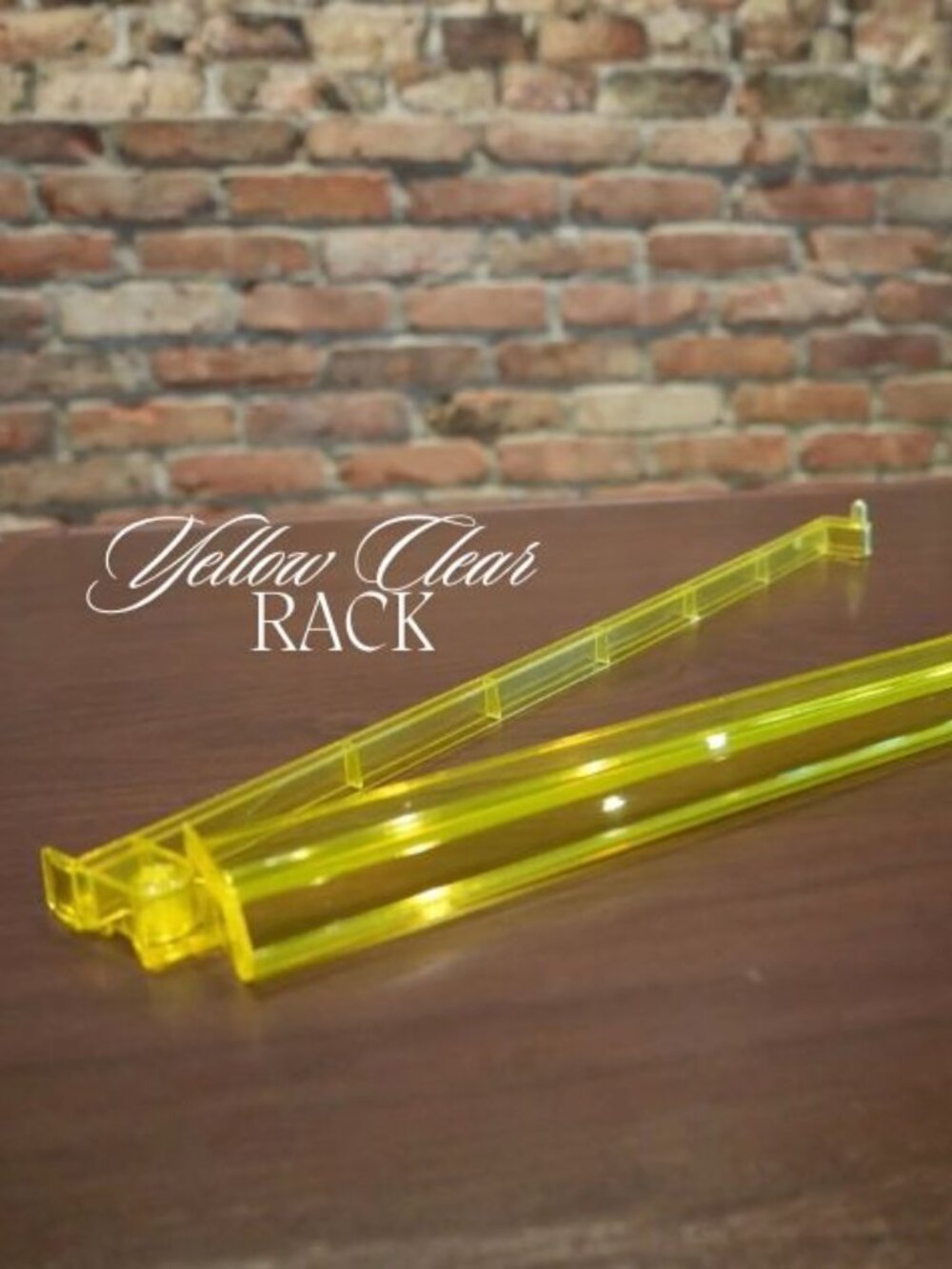 Yellow Clear Acrylic Mah Jongg Racks with Pushers – 18.5" (Set of 4)